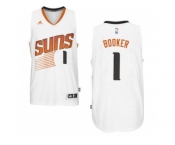 Men's Phoenix Suns #1 Devin Booker adidas White Swingman Home Jersey