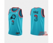 Men's Phoenix Suns #3 Chris Paul 2022-23 Blue City Edition Stitched Basketball Jersey