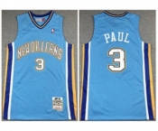 Men's New Orleans Hornets #3 Chris Paul 2005-06 Light Blue Throwback Stitched Basketball Jersey
