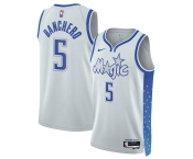 Men's Orlando Magic #5 Paolo Banchero Silver 2025-26 City Edition Stitched Basketball Jersey Men's Orlando Magic #5 Paolo Banchero Silver 2025-26 City Edition Stitched Basketball Jersey