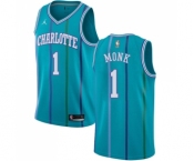 Women's Nike Jordan Charlotte Hornets #1 Malik Monk Swingman Aqua Hardwood Classics NBA Jersey