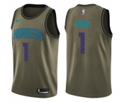 Youth Nike Charlotte Hornets #1 Malik Monk Swingman Green Salute to Service NBA Jersey