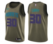 Youth Nike Charlotte Hornets #30 Dell Curry Swingman Green Salute to Service NBA Jersey