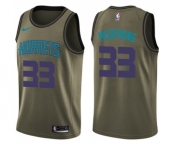 Youth Nike Charlotte Hornets #33 Alonzo Mourning Swingman Green Salute to Service NBA Jersey