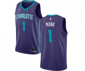 Youth Nike Jordan Charlotte Hornets #1 Malik Monk Swingman Purple NBA Jersey Statement Edition