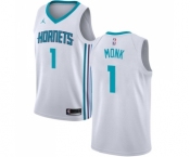 Youth Nike Jordan Charlotte Hornets #1 Malik Monk Swingman White NBA Jersey - Association Edition
