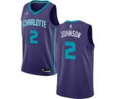 Youth Nike Jordan Charlotte Hornets #2 Larry Johnson Swingman Purple NBA Jersey Statement Edition