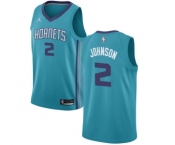 Youth Nike Jordan Charlotte Hornets #2 Larry Johnson Swingman Teal NBA Jersey - Icon Edition