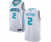 Youth Nike Jordan Charlotte Hornets #2 Marvin Williams Swingman White NBA Jersey - Association Edition