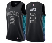 Youth Nike Jordan Charlotte Hornets #3 Jeremy Lamb Swingman Black NBA Jersey - City Edition