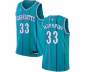 Youth Nike Jordan Charlotte Hornets #33 Alonzo Mourning Swingman Aqua Hardwood Classics NBA Jersey