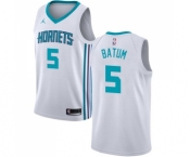 Youth Nike Jordan Charlotte Hornets #5 Nicolas Batum Swingman White NBA Jersey - Association Edition