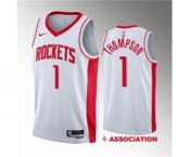 Men's Houston Rockets #1 Amen Thompson White 2023 Draft Association Edition Stitched Basketball Jersey