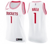 Women's Nike Houston Rockets #1 Trevor Ariza Swingman WhitePink Fashion NBA Jersey