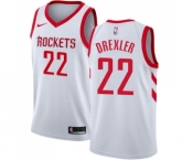 Women's Nike Houston Rockets #22 Clyde Drexler Swingman White Home NBA Jersey - Association Edition