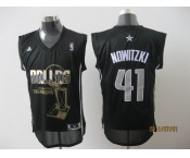 nba dallas mavericks #41 nowitzki black[2011 finals memorial edition]