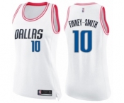 Women's Dallas Mavericks #10 Dorian Finney-Smith Swingman White Pink Fashion Basketball Jersey