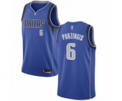 Youth Dallas Mavericks #6 Kristaps Porzingis Swingman Royal Blue Basketball Jersey - Icon Edition
