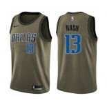 Youth Nike Dallas Mavericks #13 Steve Nash Swingman Green Salute to Service NBA Jersey