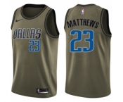 Youth Nike Dallas Mavericks #23 Wesley Matthews Swingman Green Salute to Service NBA Jersey