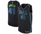 Youth Nike Dallas Mavericks #41 Dirk Nowitzki Swingman Black NBA Jersey - City Edition
