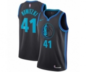Youth Nike Dallas Mavericks #41 Dirk Nowitzki Swingman Charcoal NBA Jersey - City Edition