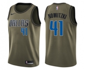 Youth Nike Dallas Mavericks #41 Dirk Nowitzki Swingman Green Salute to Service NBA Jersey
