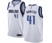 Youth Nike Dallas Mavericks #41 Dirk Nowitzki Swingman White NBA Jersey - Association Edition
