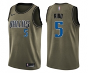 Youth Nike Dallas Mavericks #5 Jason Kidd Swingman Green Salute to Service NBA Jersey