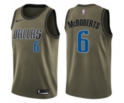 Youth Nike Dallas Mavericks #6 Josh McRoberts Swingman Green Salute to Service NBA Jersey
