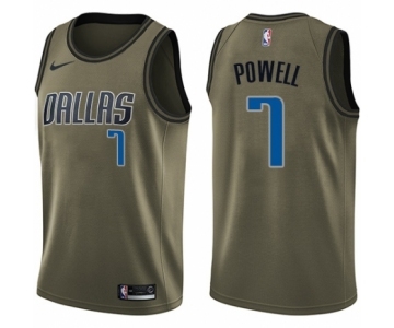 Youth Nike Dallas Mavericks #7 Dwight Powell Swingman Green Salute to Service NBA Jersey