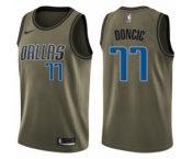 Youth Nike Dallas Mavericks #77 Luka Doncic Swingman Green Salute to Service NBA Jersey
