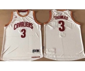 Men's Cleveland Cavaliers #3 Thomas White Stitched NBA Jersey