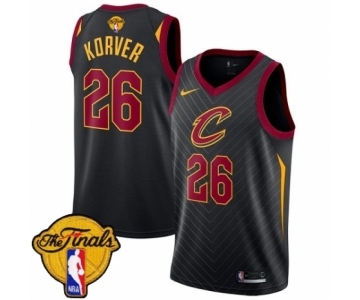 Men's Nike Cleveland Cavaliers #26 Kyle Korver Swingman Black 2018 NBA Finals Bound NBA Jersey Statement Edition