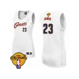 Women's Adidas Cleveland Cavaliers #23 LeBron James Swingman White Home 2017 The Finals Patch NBA Jersey