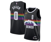 Men's Denver Nuggets #0 Christian Braun Black 2025-26 City Edition Stitched Basketball Jersey