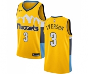 Women's Nike Denver Nuggets #3 Allen Iverson Swingman Gold Alternate NBA Jersey Statement Edition