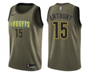 Youth Nike Denver Nuggets #15 Carmelo Anthony Swingman Green Salute to Service NBA Jersey