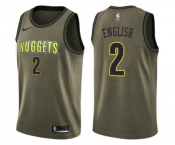 Youth Nike Denver Nuggets #2 Alex English Swingman Green Salute to Service NBA Jersey