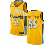 Youth Nike Denver Nuggets #55 Dikembe Mutombo Swingman Gold Alternate NBA Jersey Statement Edition