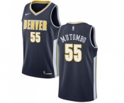 Youth Nike Denver Nuggets #55 Dikembe Mutombo Swingman Navy Blue Road NBA Jersey - Icon Edition