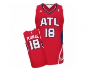 Men Adidas Atlanta Hawks #18 Miles Plumlee Swingman Red Alternate NBA Jersey