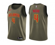 Men Nike Atlanta Hawks #4 Spud Webb Green Salute to Service NBA Swingman Jersey