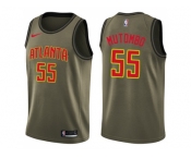 Men Nike Atlanta Hawks #55 Dikembe Mutombo Green Salute to Service NBA Swingman Jersey