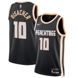 Men's Atlanta Hawks #10 Zaccharie Risacher Black 2025-26 City Edition Swingman Stitched Jersey Men's Atlanta Hawks #10 Zaccharie Risacher Black 2025-26 City Edition Swingman Stitched Jersey
