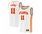 Men's Atlanta Hawks #11 Trae Young Fanatics Branded White 2020-21 Fast Break Player Jersey