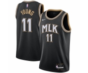 Men's Atlanta Hawks #11 Trae Young Nike Black 2020-21 Swingman Player Jersey