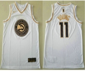 Men's Atlanta Hawks #11 Trae Young White Golden Nike Swingman Stitched NBA Jersey