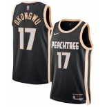 Men's Atlanta Hawks #17 Onyeka Okongwu Black 2025-26 City Edition Swingman Stitched Jersey Men's Atlanta Hawks #17 Onyeka Okongwu Black 2025-26 City Edition Swingman Stitched Jersey