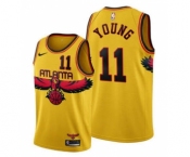 Men's Atlanta Hawks 2021-22 City Edition #11 Trae Young Orange Stitched Basketball Jersey